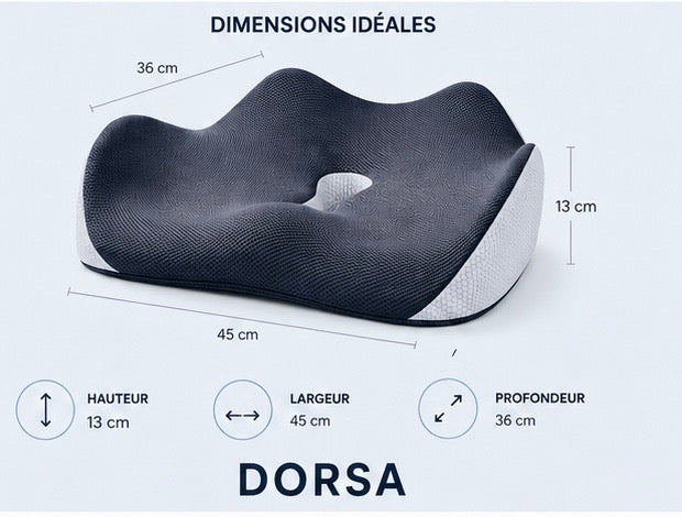 Coussin Coccyx Ergonomique Dorsa — Mémoire de Forme