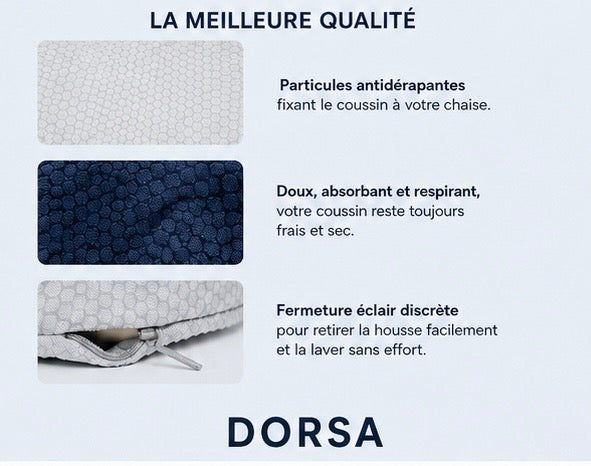 Coussin Coccyx Ergonomique Dorsa — Mémoire de Forme