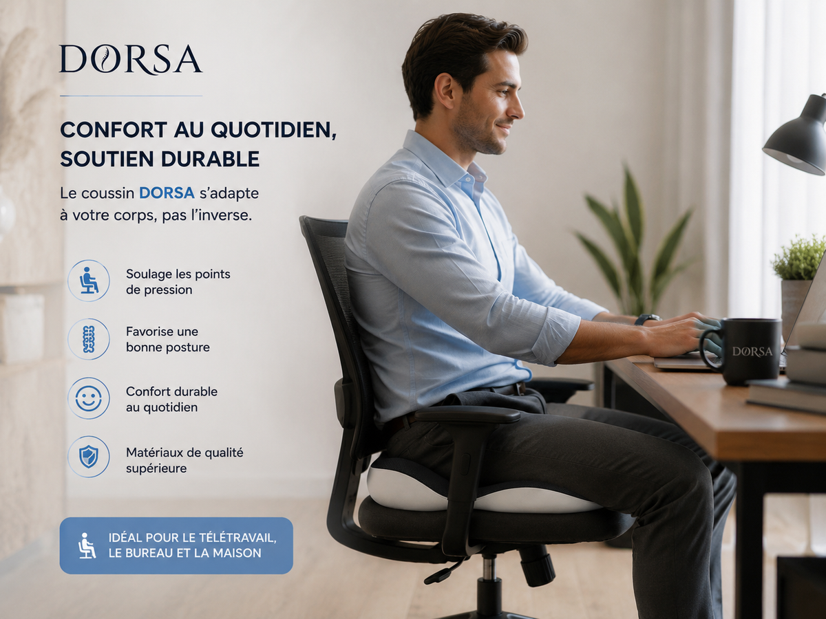 Coussin Coccyx Ergonomique Dorsa — Mémoire de Forme